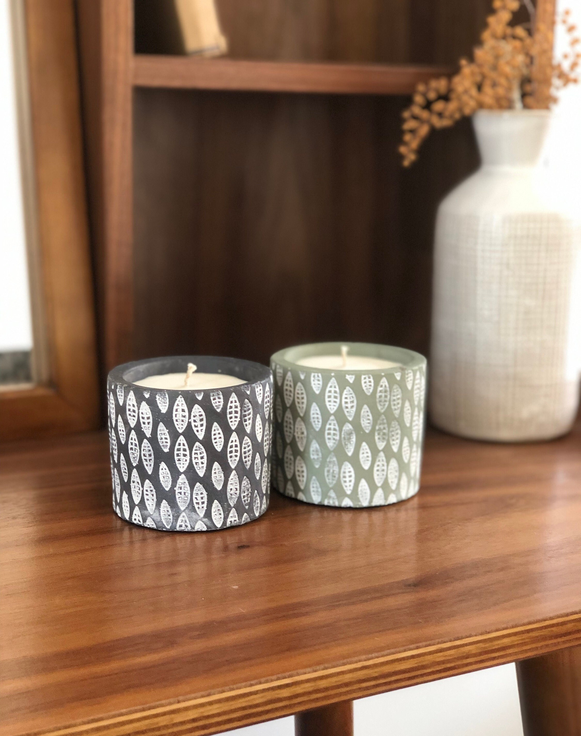 Bougie Naturelle Parfumée | Parfums Naturelles ou Huiles Essentielles Récipient à Motif Cadeau Écolo