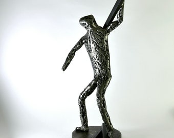 Sculptur, metal sculpture art, Steel Worker , Metal sculpture figurine