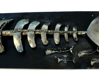 Metal Fish Art ,Fish Skeleton,  Fish Wall Decor , wall sculpture, Ocean Decor