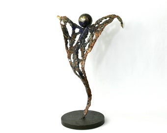 Metal sculpture, Metal Abstract Art Sculpture, Small metal Sculpture, Sculpture Gift