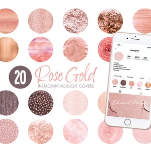 Rose Gold Instagram Highlight Covers, Pink Highlight Covers, Blush Pink Icons, Instagram Story Highlight Icons, Gold Story Icons