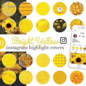 Yellow Instagram Highlight Icons For Lifestyle Blog, Instagram Highlights Set, Instagram Highlight Covers Modern, Gold Highlights Instagram