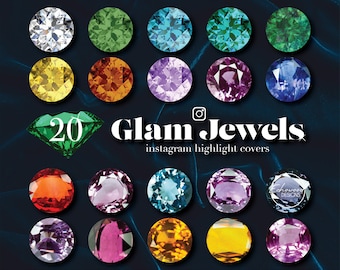Jewel Tone Instagram Highlight Covers For Instagram Template, Gemstone Covers For Unique Instagram Highlight Icons, IG Highlight For Stories