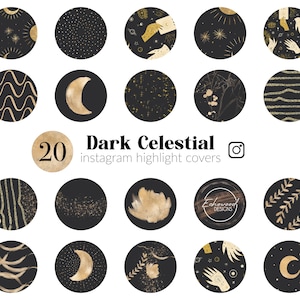 Celestial Highlight Covers For Instagram Template, Boho Instagram Story Highlight, Celestial Instagram Highlight For Witchy Instagram