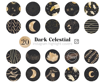 Celestial Highlight Covers For Instagram Template, Boho Instagram Story Highlight, Celestial Instagram Highlight For Witchy Instagram
