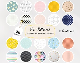 Instagram Highlight Covers For Boutique, Boho Instagram Icons, Pattern Highlight Covers, Unique Boutique Highlight Icons, Handmade Icons