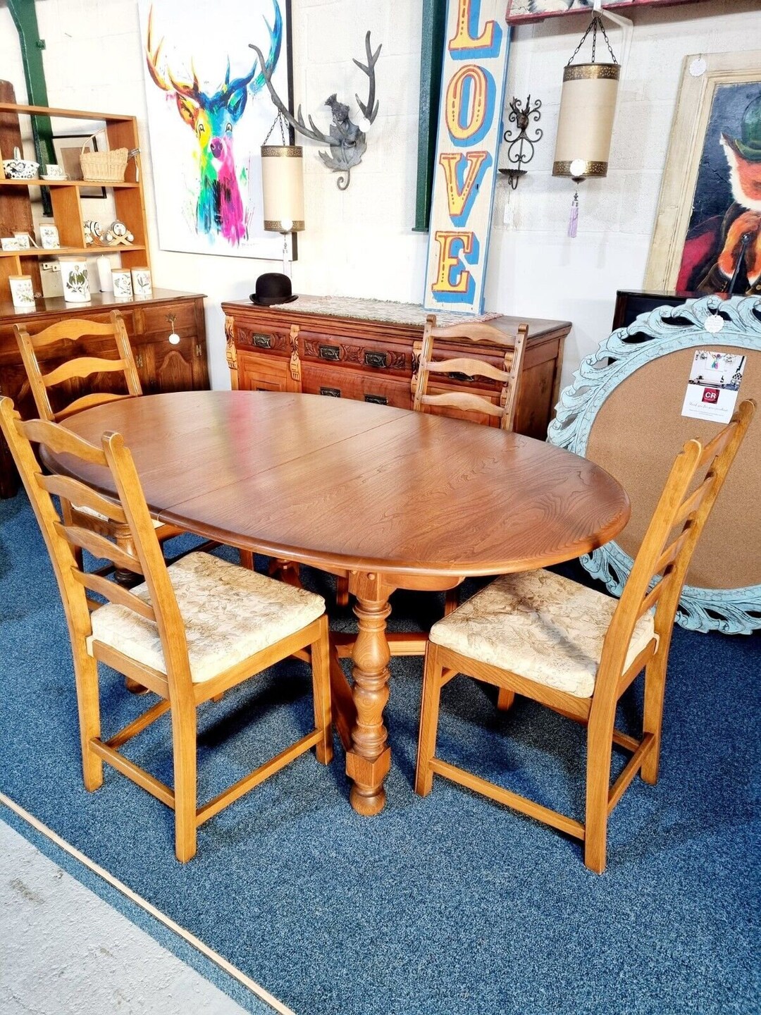 Ercol Extending Dining Table and Four Dining Chairs and One Etsy UK