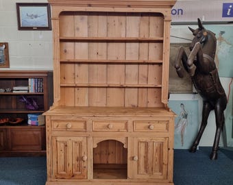 Vintage Pine Dresser With Drawers & Cupboards