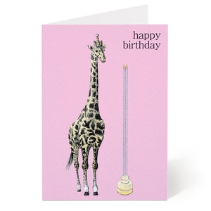 Giraffe Birthday Card - Funny Birthday Card - Cute Giraffe Birthday Card