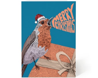 Robin Christmas Card - Merry Christmas Robin Card - Happy Holidays Fine Art Card