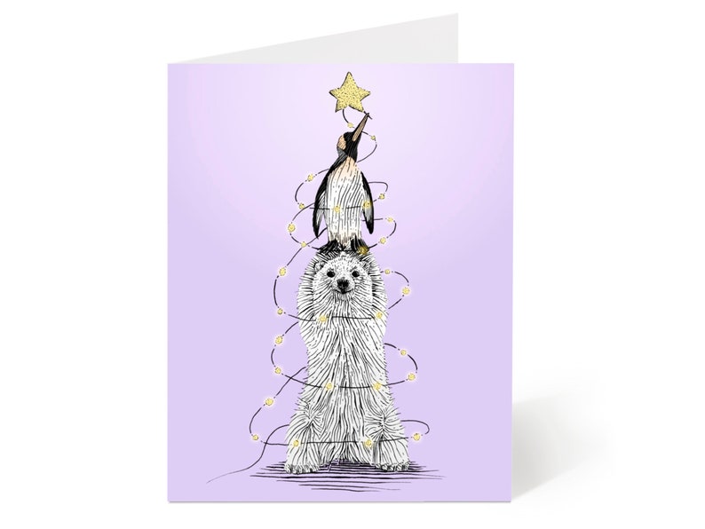 Assorted Set of 10 Christmas Cards Animal Christmas Card Set