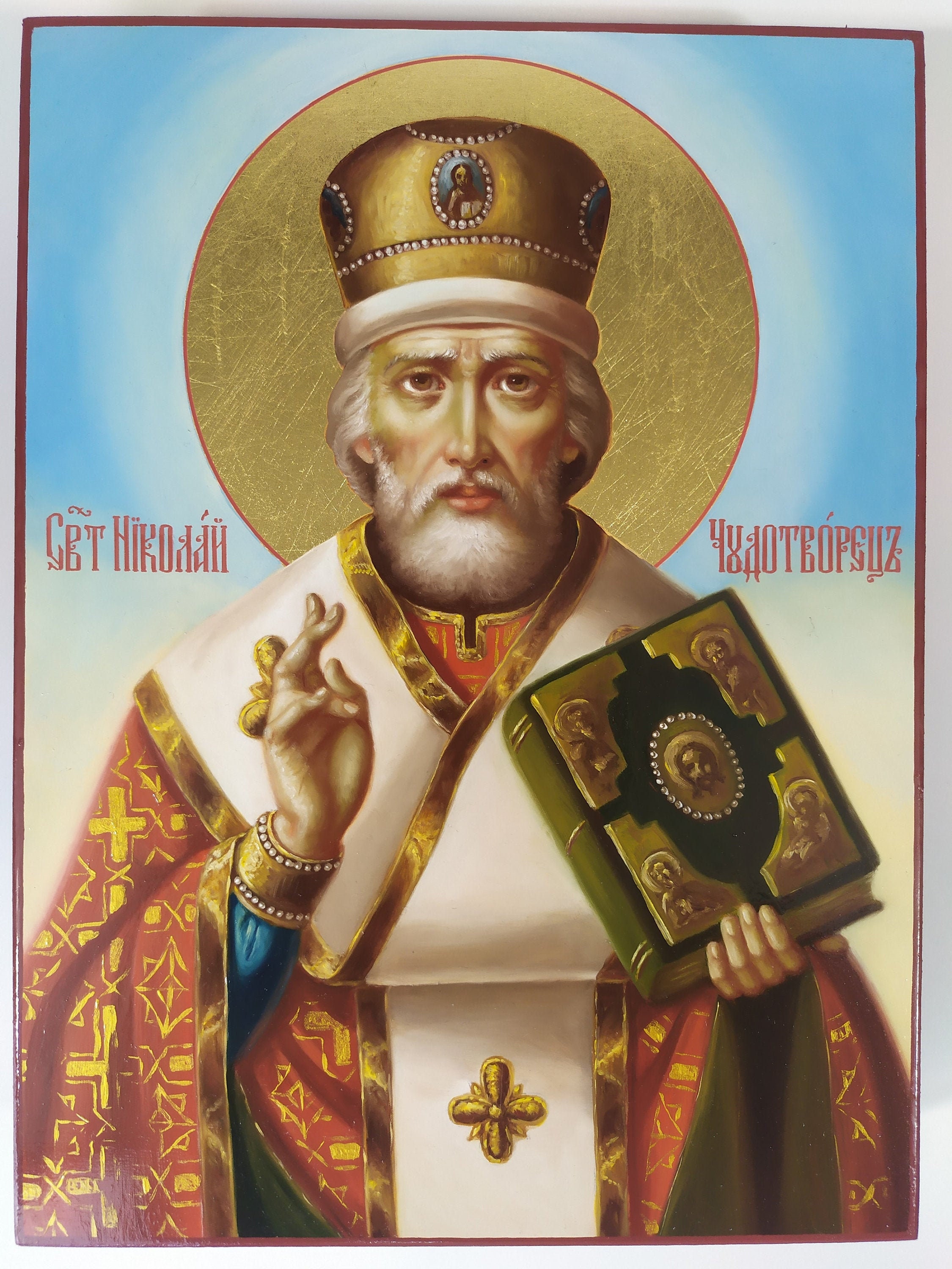 Orthodox Icon Of Saint Nicholas Russian Orthodox Icon Etsy