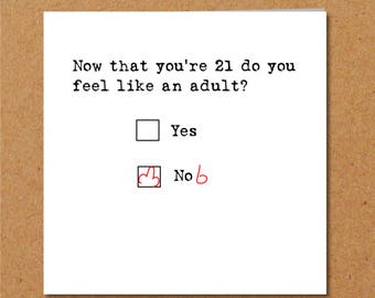 21st birthday card etsy