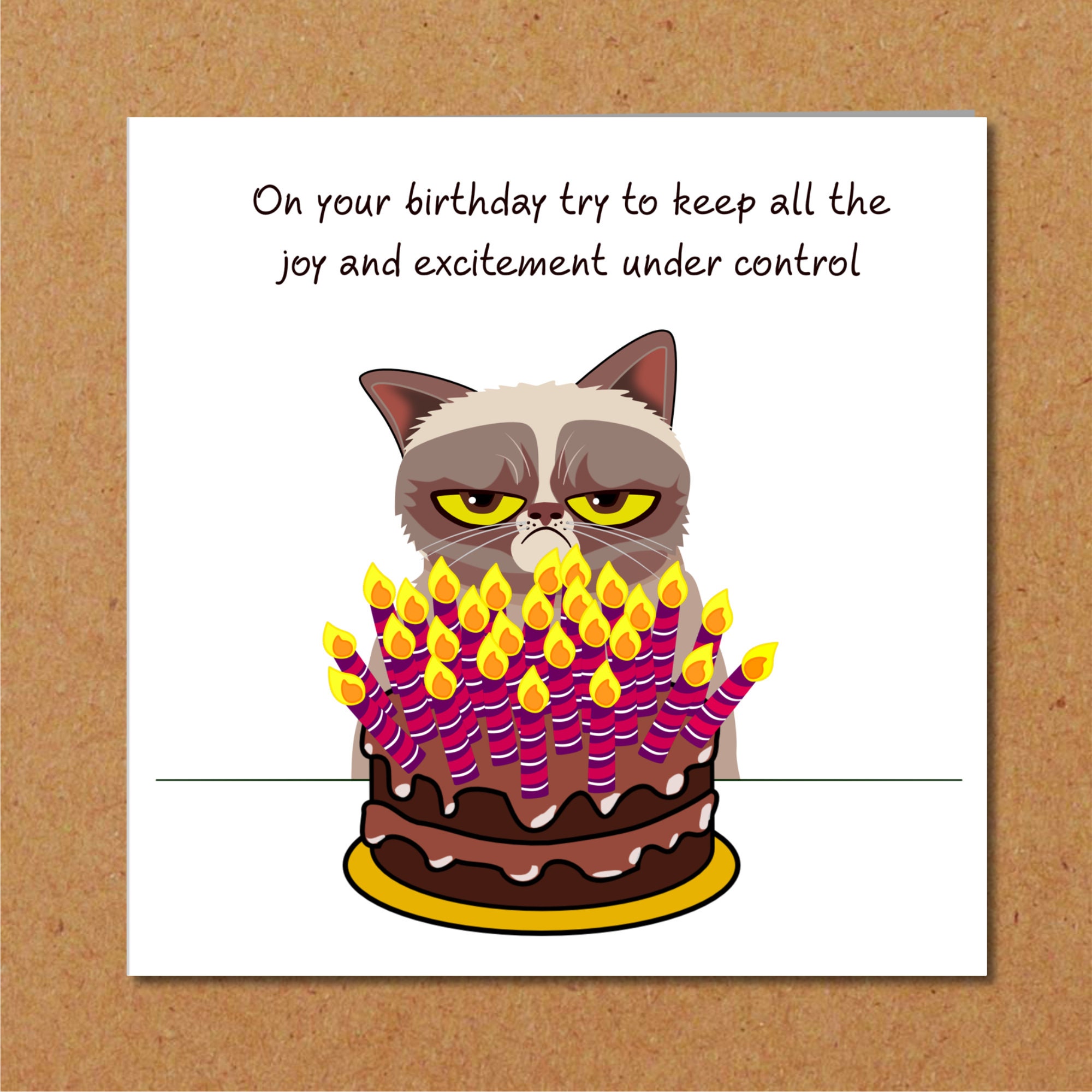 Cat Birthday Card - Etsy Cat Birthday Card - Etsy