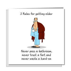 Carte d'anniversaire drôle et grossière - 40e 50e 60e mari papa grand-père grand-père ami masculin vieillesse drôle humoristique humour amusant
