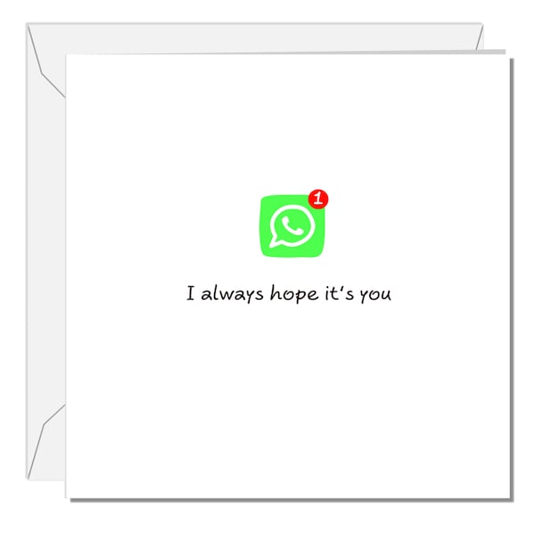 WhatsApp Valentines Day Card Birthday Card Love You App Message Notification Girlfriend Boyfriend Wife Husband Love