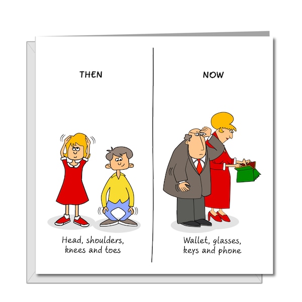 Funny Birthday card 30th 40th 50th for Wife Husband Mum Dad Father - Old aged age - Funny, humorous and fun