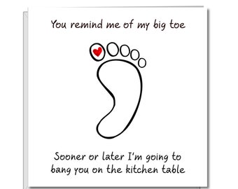 Rude Birthday, Valentines Day Card for boyfriend or girlfriend. Funny naughty cheeky card. Humorous adult sexy risque