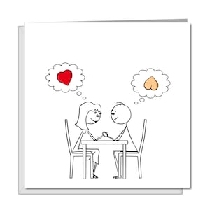 Carte coquine pour petit ami ou petite amie. Carte de Saint Valentin, carte d'anniversaire, carte d'anniversaire. Dessin animé d'amour, drôle, humoristique, grossier, adulte
