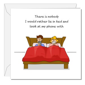 Carte d'anniversaire romantique drôle, Saint Valentin, anniversaire petite amie, petit ami, femme, mari - anniversaire de fiançailles mariage marié téléphone