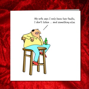 Funny Birthday Card for Husband, Dad or any male friend 40th 50th 60th humorous humour fun any occasion image 3