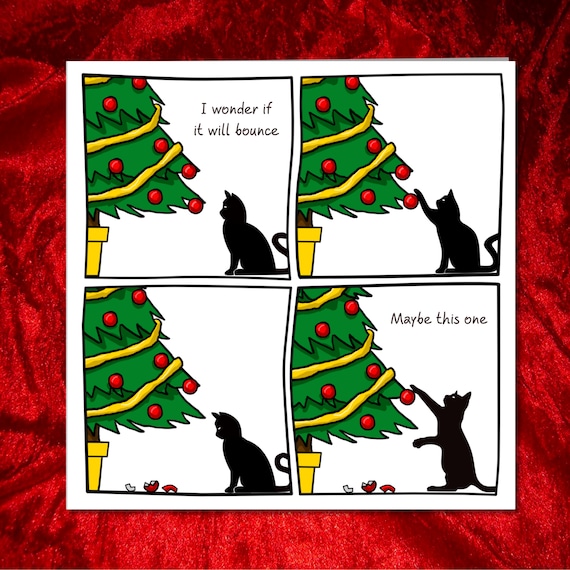 funny cat christmas tree