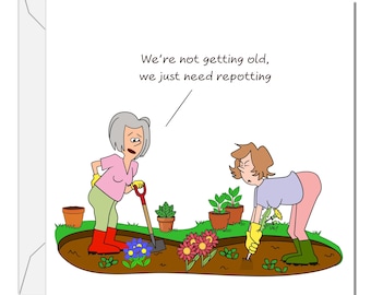 Funny Gardening Birthday Card for Female Friend 40th 50th 60th 70th Wife Mum Granny Sister Old Age Ageing Humour Fun Vegetables