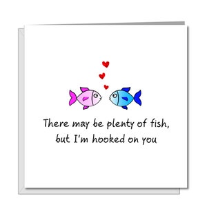 Viel Fisch Dating App Karte - Romantische Geburtstags-, Jubiläums- oder Valentinstagskarte - Liebe - Freundin, Freund