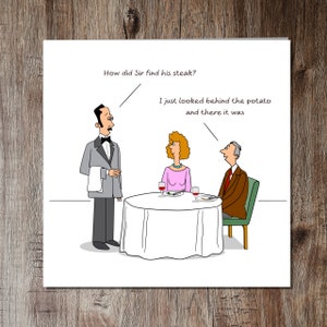 Funny Birthday Card or Father's Day Card for Husband Dad Wife Mum Any Friend Humour Cartoon Joke Anniversary Cheeky Posh image 3