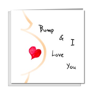 New Baby / Pregnant Wife Valentine's Day Card for Husband / Father to be - love heart
