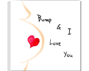 New Baby / Pregnant Wife Valentine's Day Card for Husband / Father to be - love heart