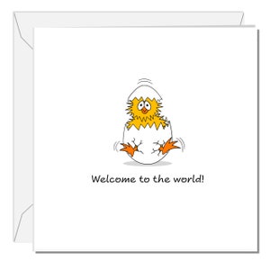 Nouvelle carte de bébé - Conception mignonne de poussin pour célébrer la naissance de sa fille - Idéal pour un ami, une sœur, une fille, un fils - Drôle humoristique