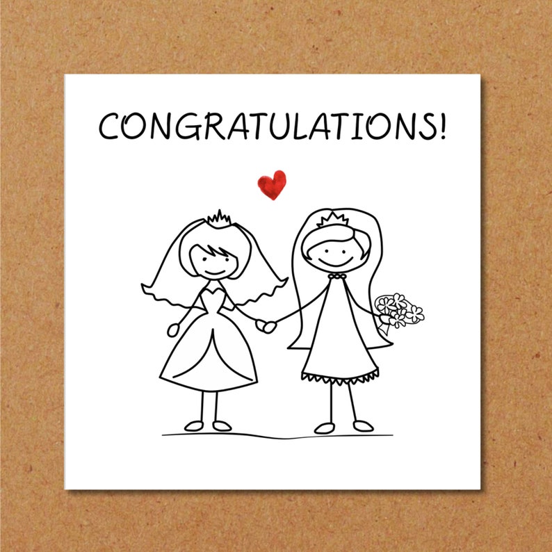 Lesbian Wedding Card Funny Lesbian Wedding Card Wedding