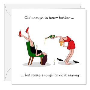 Funny Birthday Card Friendship Female Girl Friend Mum Humorous Party Cheeky BFF SWIZZOO image 2
