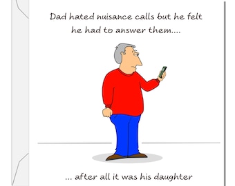 Funny Dad Birthday Card or Father's Day Card from his Daughter Cheeky Humour by Swizzoo