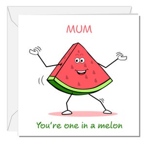 Carte drôle de fête des mères, carte d'anniversaire Un melon sur un million, humour incroyable Swizzoo