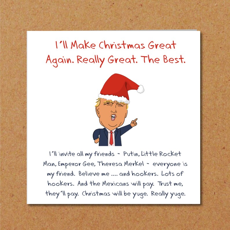 Donald Trump Christmas Card Funny Trump Card Great Again | Etsy