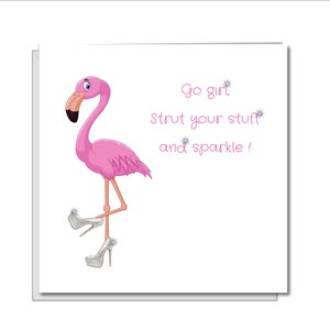 Carte d'anniversaire pour petite amie, petite amie, maman maman, meilleure amie fille, carte spéciale d'ami. Carte BFF. Chaussures humoristiques drôles de flamant rose de carte.