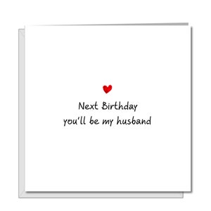 Carte d'anniversaire de fiancé pour lui, carte de nouveau mari, carte d'amour romantique, prochain anniversaire tu seras mon mari, mari mignon de carte à être
