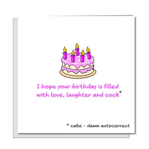 Funny BIRTHDAY CAKE Card Girl Female Friend Funny Humorous - Etsy