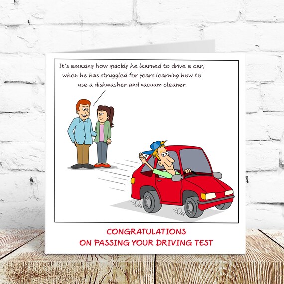 Driving Test Card Congratulations Card Funny Son Brother Passing