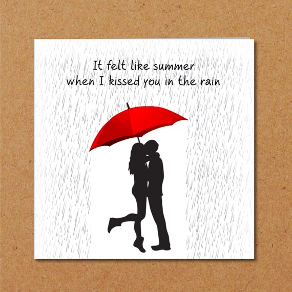 Valentines Day Romantic A Star Is Born Card Kiss In The Rain Etsy
