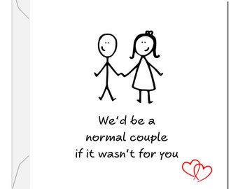 Funny Anniversary Card: Nerdy Couple, Handmade Greeting Card