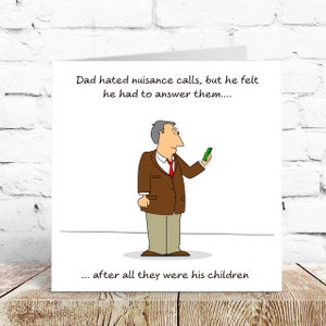 Funny Dad Birthday Card / Fathers Day Card meilleur papa enfants fils fille humour humoristique amusant image 2