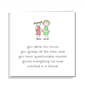 BEST FRIENDS Geburtstagskarte für Mädchen, Frauen, Bestie, BFF - Witzig, humorvoll, amüsant und lustig - Gin, Gossip