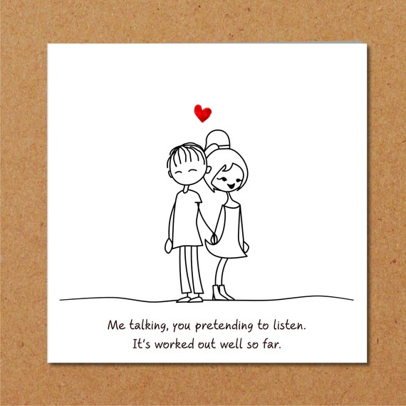 Funny Anniversary Cards Me Talking You Pretending to Listen -  Norway