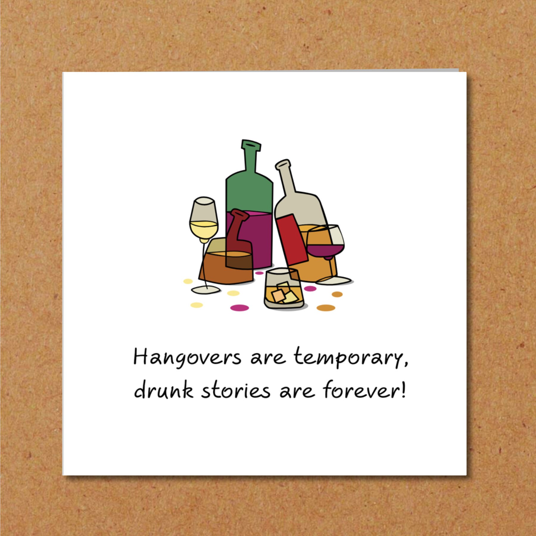 HANGOVER Birthday, Thank You, Friendship or Greeting Card Suit Any Occasion  Funny Humorous Fun Wine Drink Drinking Drunk Party Gin - Etsy