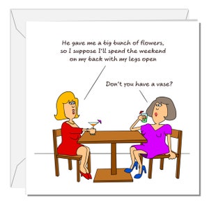Drôle grossier carte d'anniversaire amitié femme ami épouse maman papa humoristique vilain effronté adulte insinuations