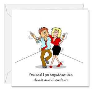 Lustige Karte für Jahrestag Geburtstag Valentinstag Karte Freundin Freund Ehemann Frau Verlobte Verlobte Humor Spaß Frech Wein Prosecco