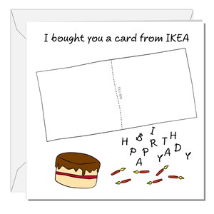Carte d'anniversaire amusante avec blague IKEA. Personnalisez votre carte d'anniversaire Papa, maman, fils, fille, ami, humour